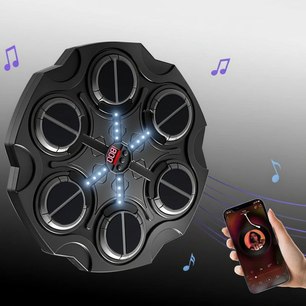 Interactive Musical Boxing Trainer – Wall-Mounted Electronic Boxing Machine with Gloves, Training Modes & Speed Programs