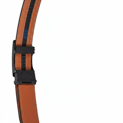 Men’s Leather Ratchet Belt – Adjustable Automatic Buckle Dress Belt with Gift Box, 35mm Premium Classic Accessory