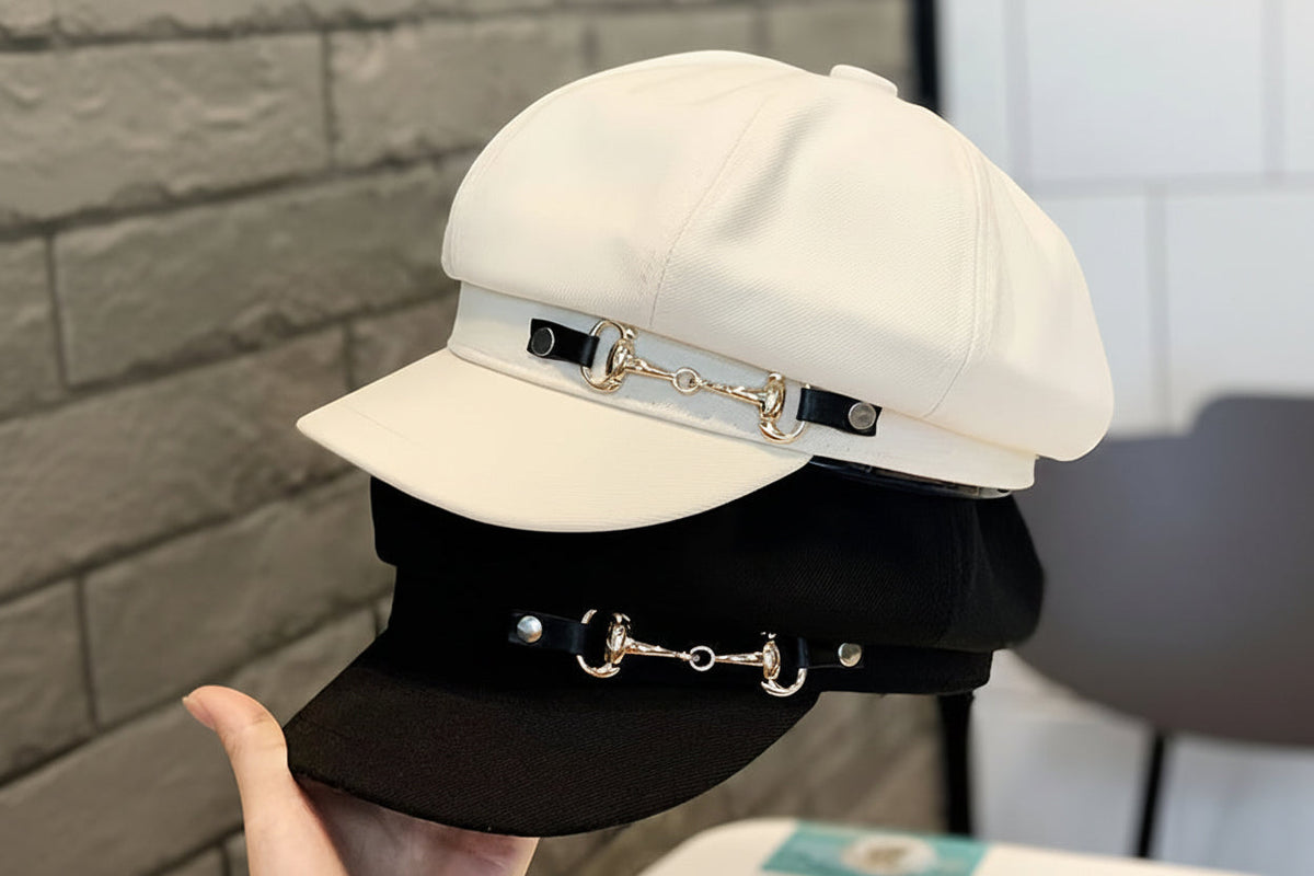 Elegant Women's Berets - Classic Black and White Woven Styles with Embossed Design, Hand Washable for Daily & Party Wear