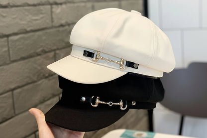 Elegant Women's Berets - Classic Black and White Woven Styles with Embossed Design, Hand Washable for Daily & Party Wear