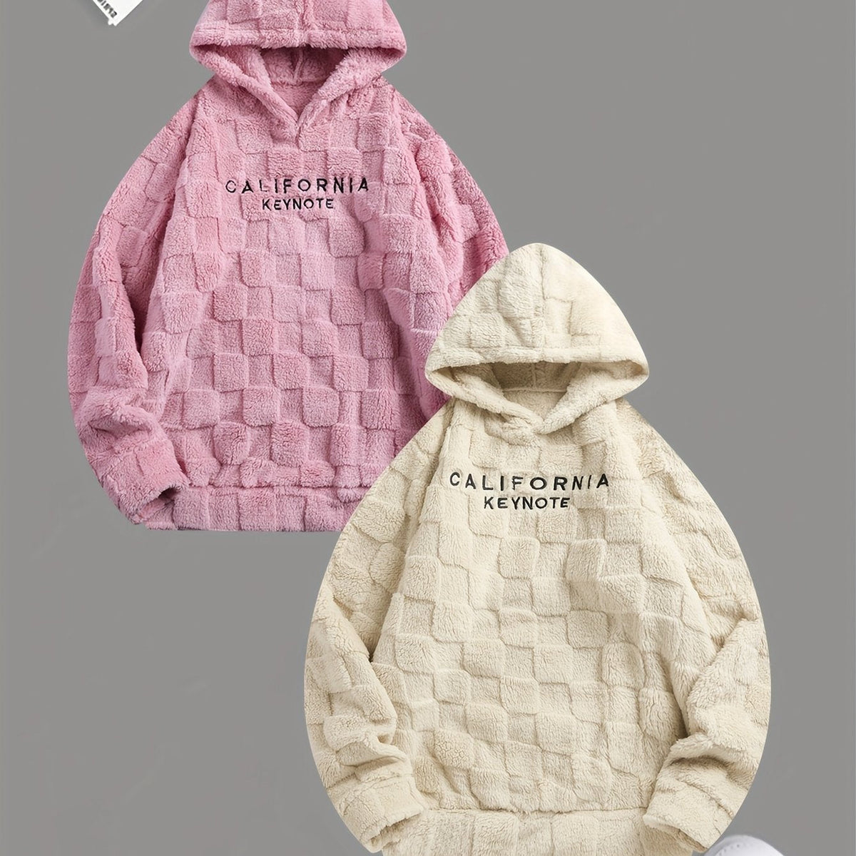 California Embroidered Fleece Hoodie – Unisex Loose-Fit Winter Sweatshirt with Plush Comfort for Daily Wear