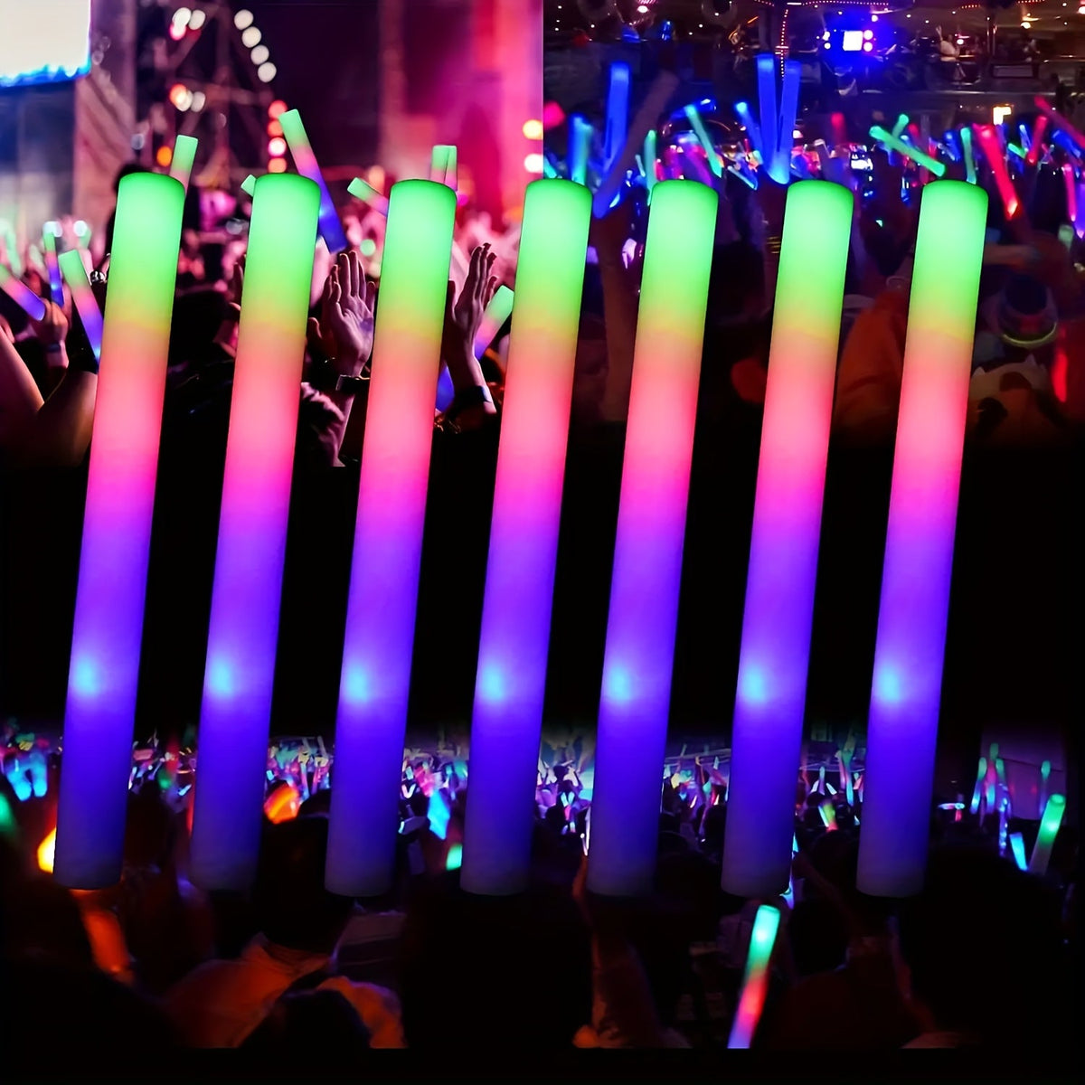 LED Foam Glow Sticks – Flashing Light Party Supplies for Weddings, Birthdays & Music Festivals