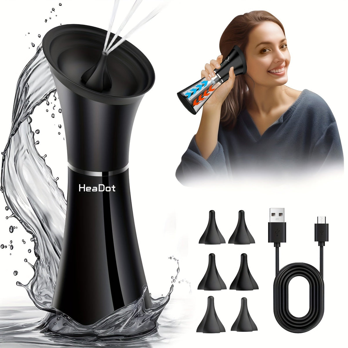 Water-Powered Ear Wax Removal Tool – Safe, Gentle, and Effective Ear Cleaning System for Adults and Children