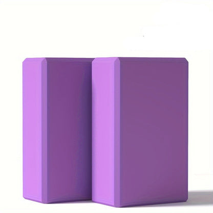 Solid Color High-Density Yoga Blocks – 2pcs Non-Slip Bricks Ideal for Stretching, Leg Workouts, Body Sculpting, and Daily Balance Training