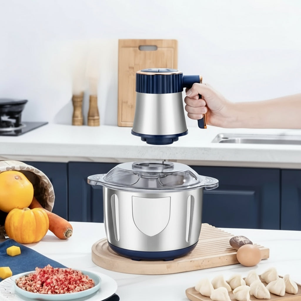 Multifunctional Meat Grinder & Noodle Maker – 3L Electric Food Processor for Minced Meat, Vegetables & Dough