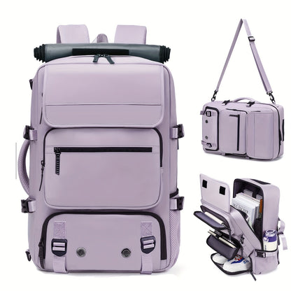 Large-Capacity Travel Backpack with Shoe Compartment – Lightweight Laptop Daypack with Charging Port, Multi-Functional 3-in-1 Design for Travel, Business, and Outdoor Adventures