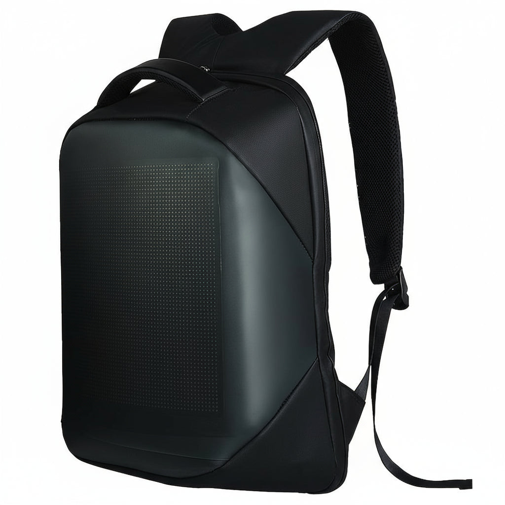LED Laptop Backpack – Programmable Display, USB Charging, Waterproof Travel Bag with Adjustable Straps & Trolley Sleeve