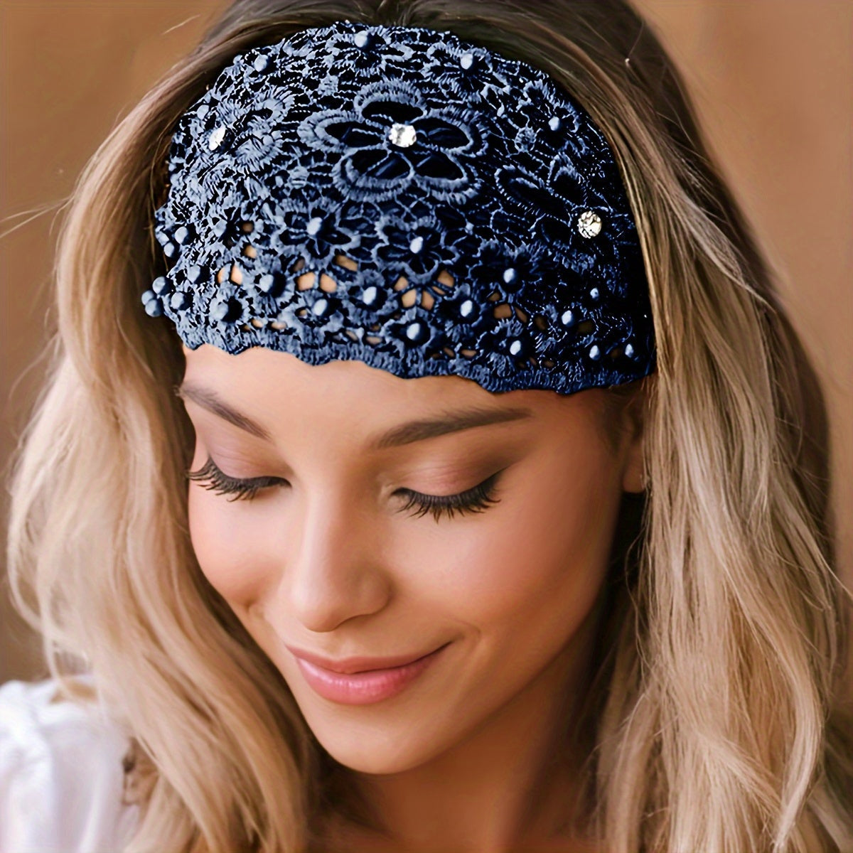 Elegant Floral Pearl Headband Set – 3PCS Non-Slip Fashion Hair Accessories with Hollowed Beads, Stylish Design for Women’s Everyday Wear