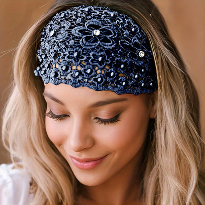 Elegant Floral Pearl Headband Set – 3PCS Non-Slip Fashion Hair Accessories with Hollowed Beads, Stylish Design for Women’s Everyday Wear