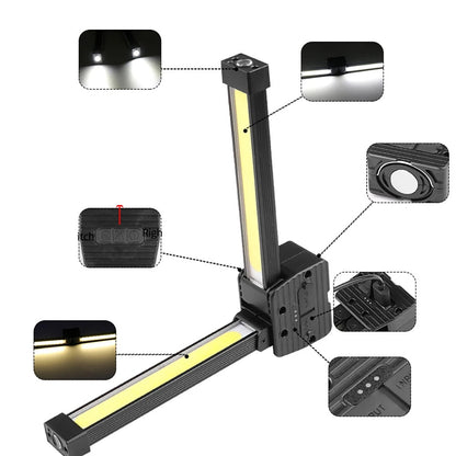 Waterproof USB Rechargeable LED Floodlight – Emergency COB Torch for Camping, Inspection, Hiking & Night Work Illumination
