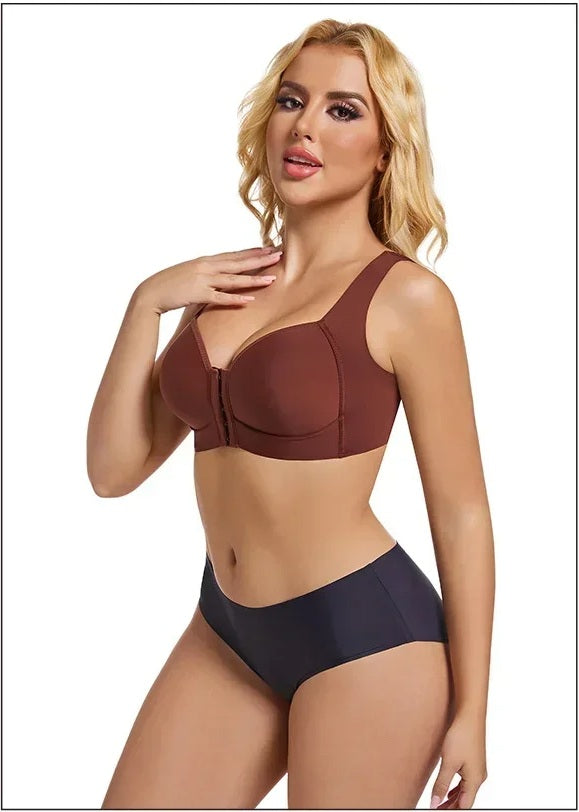 Wireless Lace Push-Up Bra – Front Closure, Large Size, Traceless Beauty Back, Sexy Sports Lingerie for Everyday Comfort