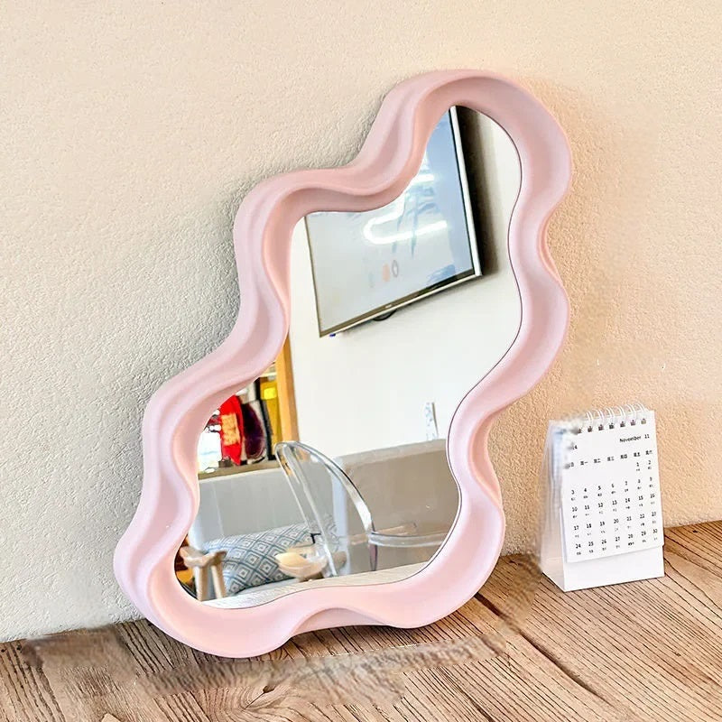 Irregular Cloud Shaped Wall Mirror – Asymmetrical Decorative Art Mirror for Bedroom, Living Room and Modern Home Decor