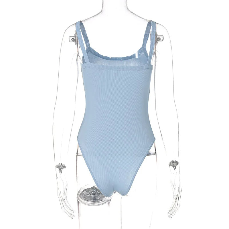 Strappy Bodycon Bodysuit – Sleeveless Sheer Jumpsuit for a Sexy Summer Look Perfect for Beach Getaway