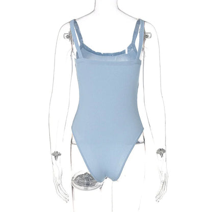 Strappy Bodycon Bodysuit – Sleeveless Sheer Jumpsuit for a Sexy Summer Look Perfect for Beach Getaway