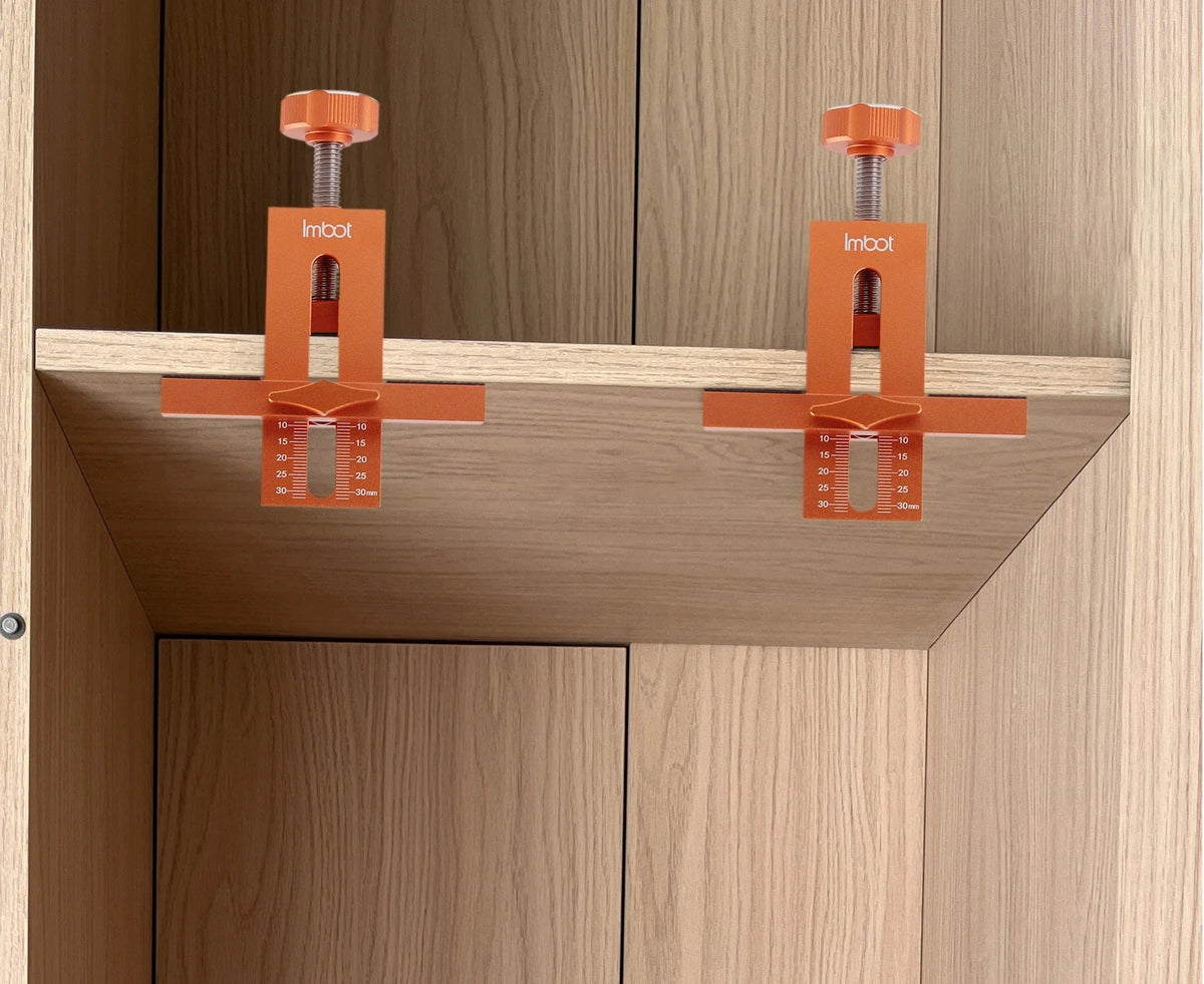 Aluminum Cabinet Door Installation Jig – Adjustable Woodworking Positioning Tool for Fast, Accurate Closet Door Mounting (7–40mm Clamping Range)