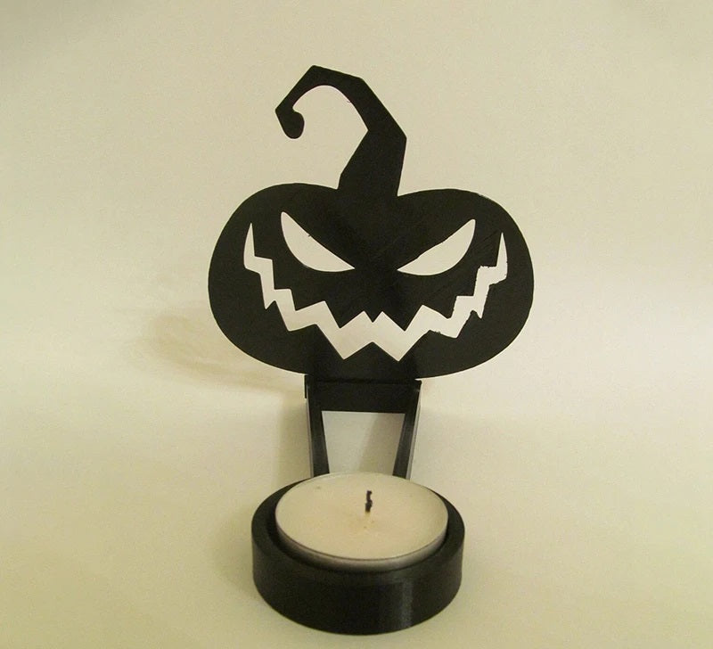 Halloween Decorative Candle Holder – Scary Resin Candlestick Ornament Desk Accessory for Haunted Room Ambiance and Festival Party Décor
