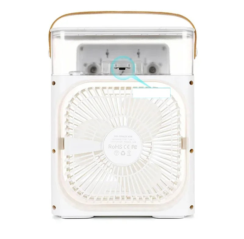 Portable USB Fan with Air Conditioning & LED Night Light – 3‑in‑1 Humidifier, Electric Cooler & Fun Home Gadget for Summer Use