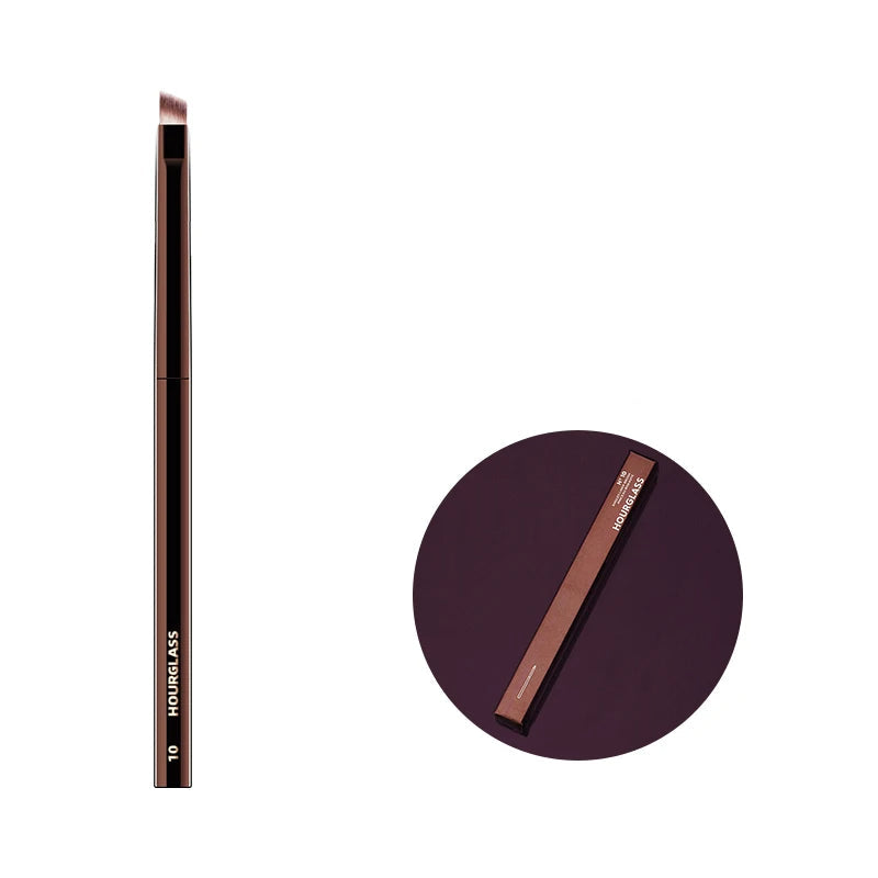 Professional Hourglass Makeup Brush Set – Retractable Eyeshadow, Foundation, Concealer, Powder & Eyeliner Brushes for Beauty Pros