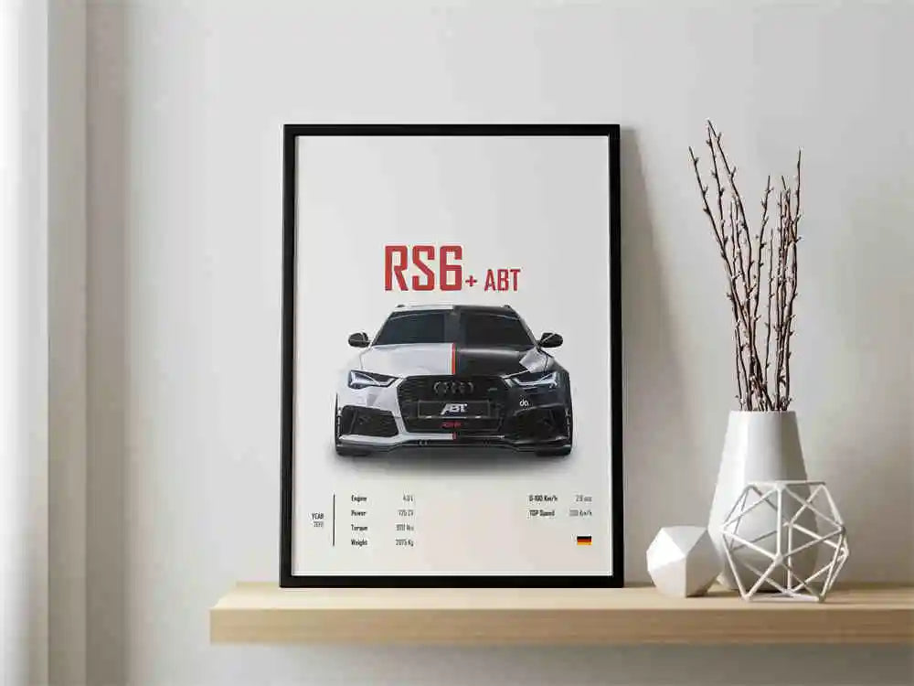 Retro German Supercar Poster Set – Pop Aesthetic Canvas Wall Art Featuring M8, M4, R8, RS6 for Garage or Home Decor