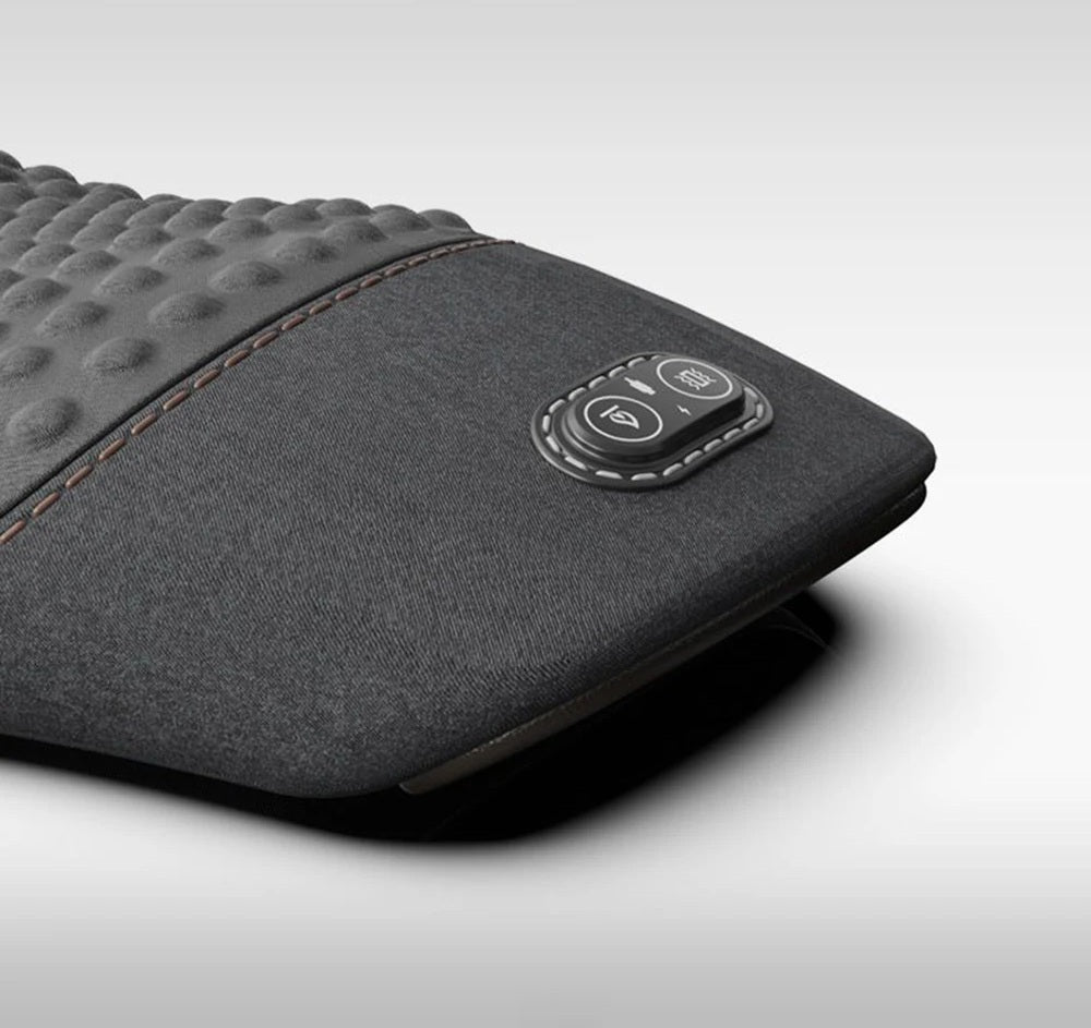 Lumbar Support Massage Pillow – Ergonomic Electric Waist Cushion with Heat and Vibration for Back Relief, Relaxation, and Daily Comfort