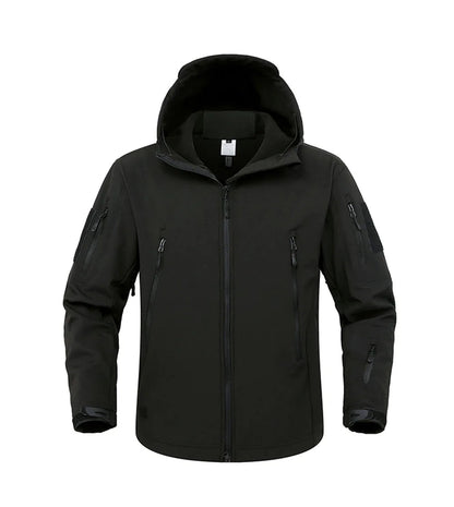 Tactical Military Shark Skin Jacket – Waterproof Softshell Combat Bomber Coat with Hood for Outdoor, Hiking, or Army Gear
