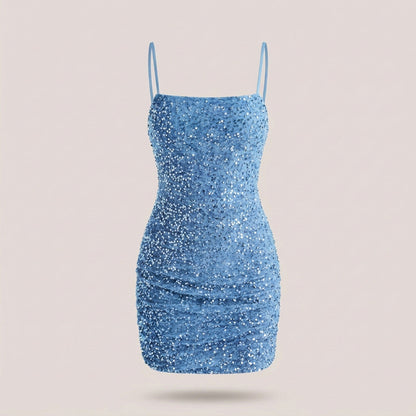 Sequin Backless Mini Dress – Sexy Bodycon Birthday & Club Party Dress for Women’s Night Out