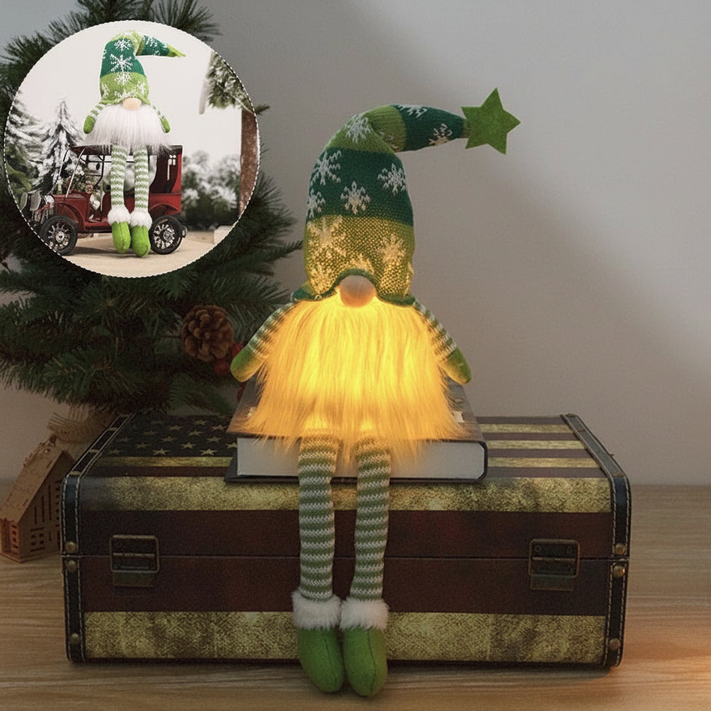 LED Gnome Couple Night Light – Christmas Sledge Elf Decoration for 2025 Gifts, New Year Displays & Valentine’s Surprises