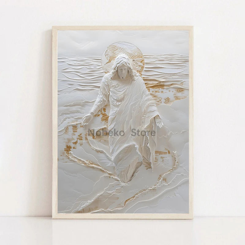 Modern Christian Jesus Poster - Inspirational Bible Verse Canvas Wall Art for Living Room Faith Decor & Religious Gift