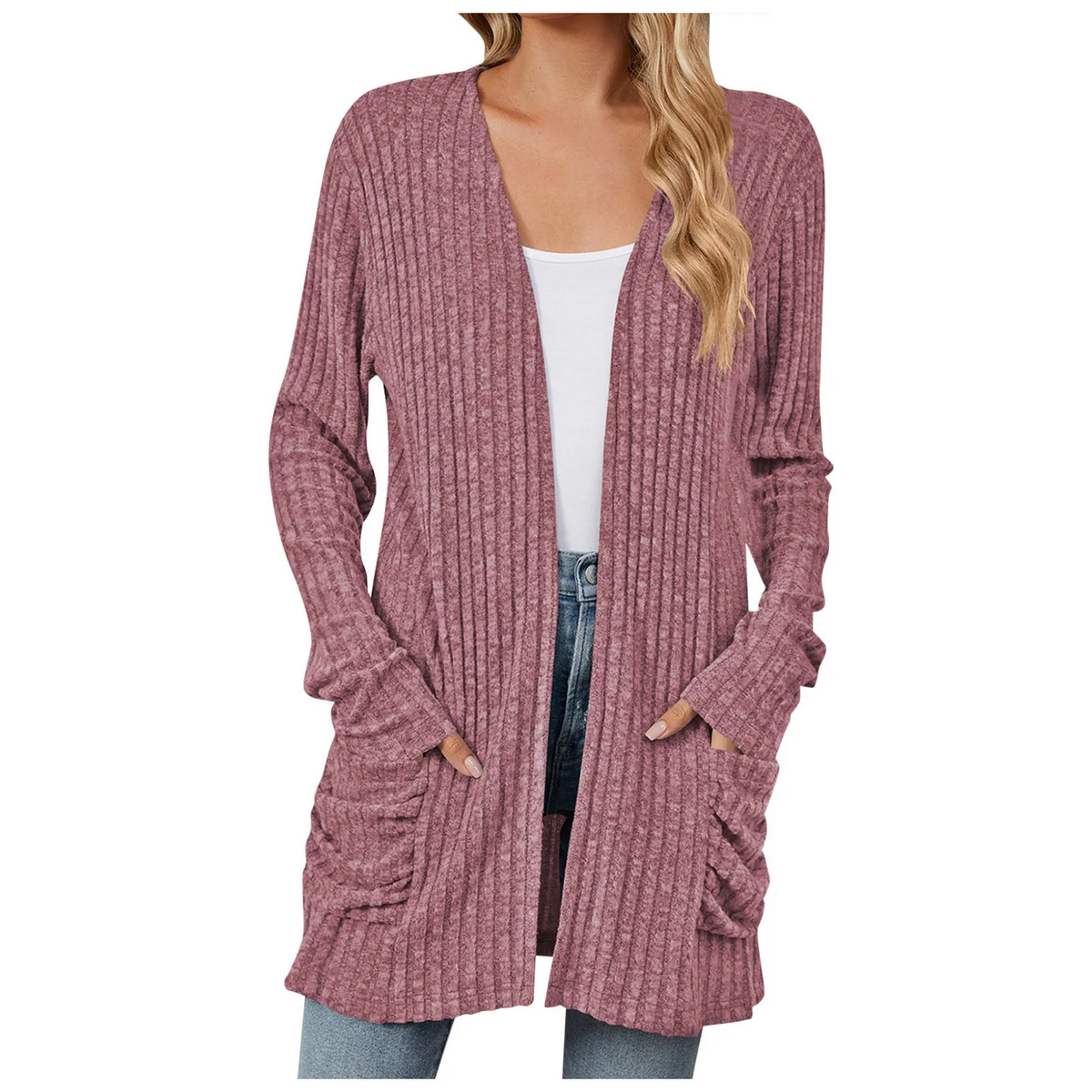 Solid Color Boho-Inspired Crochet Cardigan – Lightweight 3/4 Sleeve Kimono Style for Casual Chic Layering and Comfort