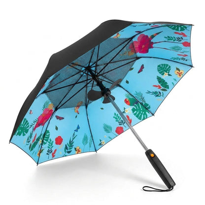 Misting Fan Umbrella – Full-Size Shade with a Built-In Fan and Hand-Pump Mist