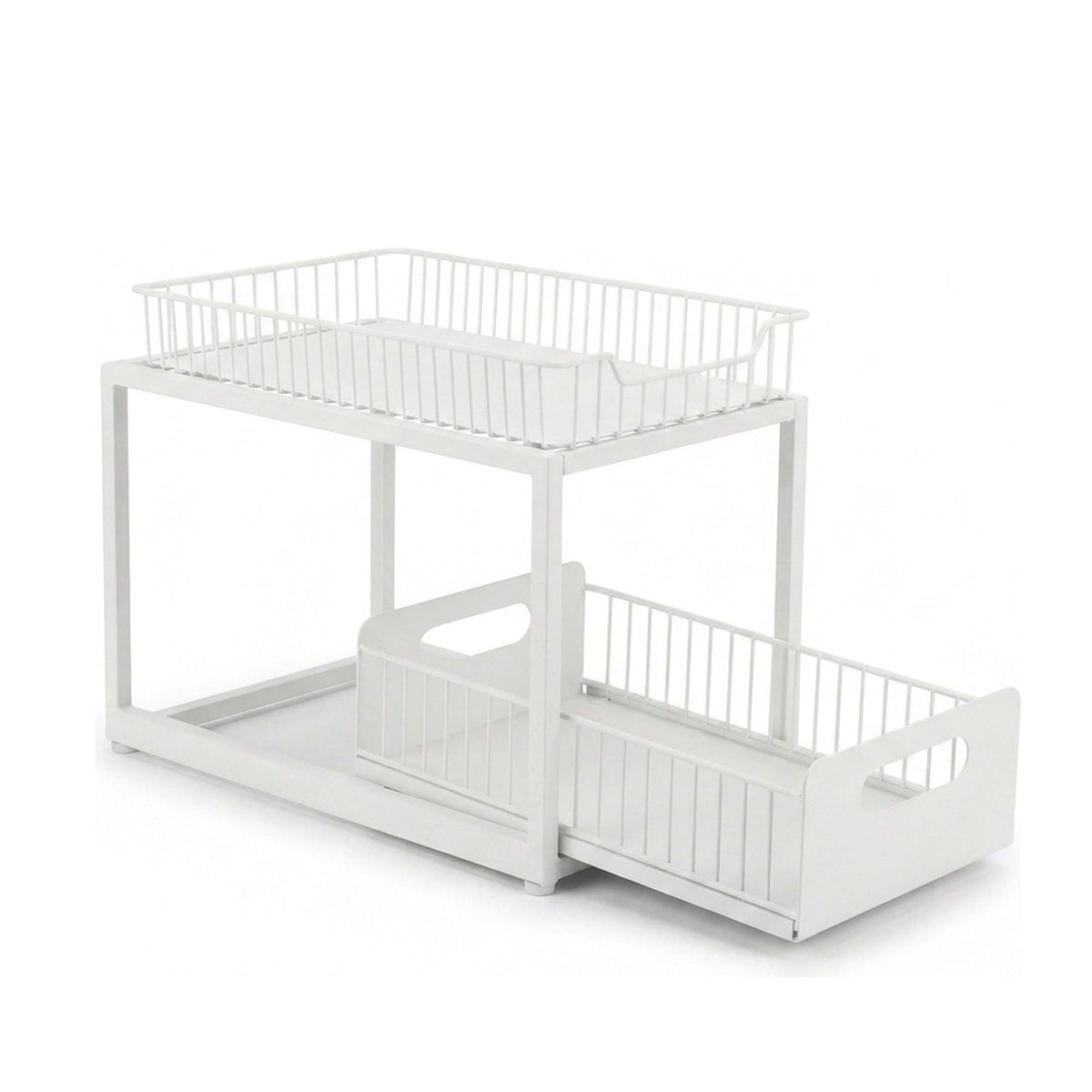 Two Tier Pull-Out Under Sink Organizer – Sliding Cabinet Shelf Storage for Kitchen or Bathroom, Space-Saving and Easy Access for Cleaning Supplies