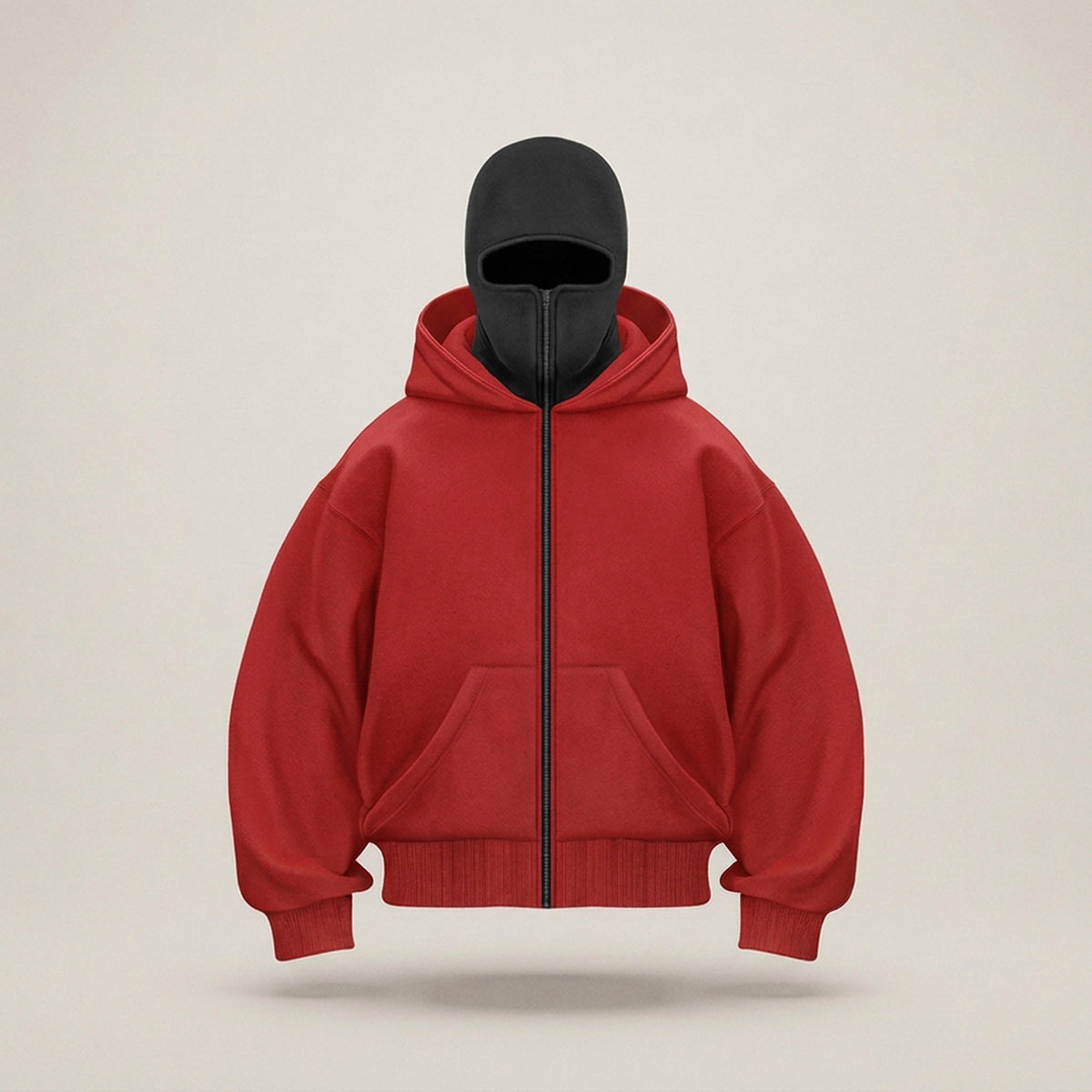 Men's Winter Balaclava Zip Hoodie – Warm Hooded Sweatshirt with Built-In Face Mask for Outdoor Adventures