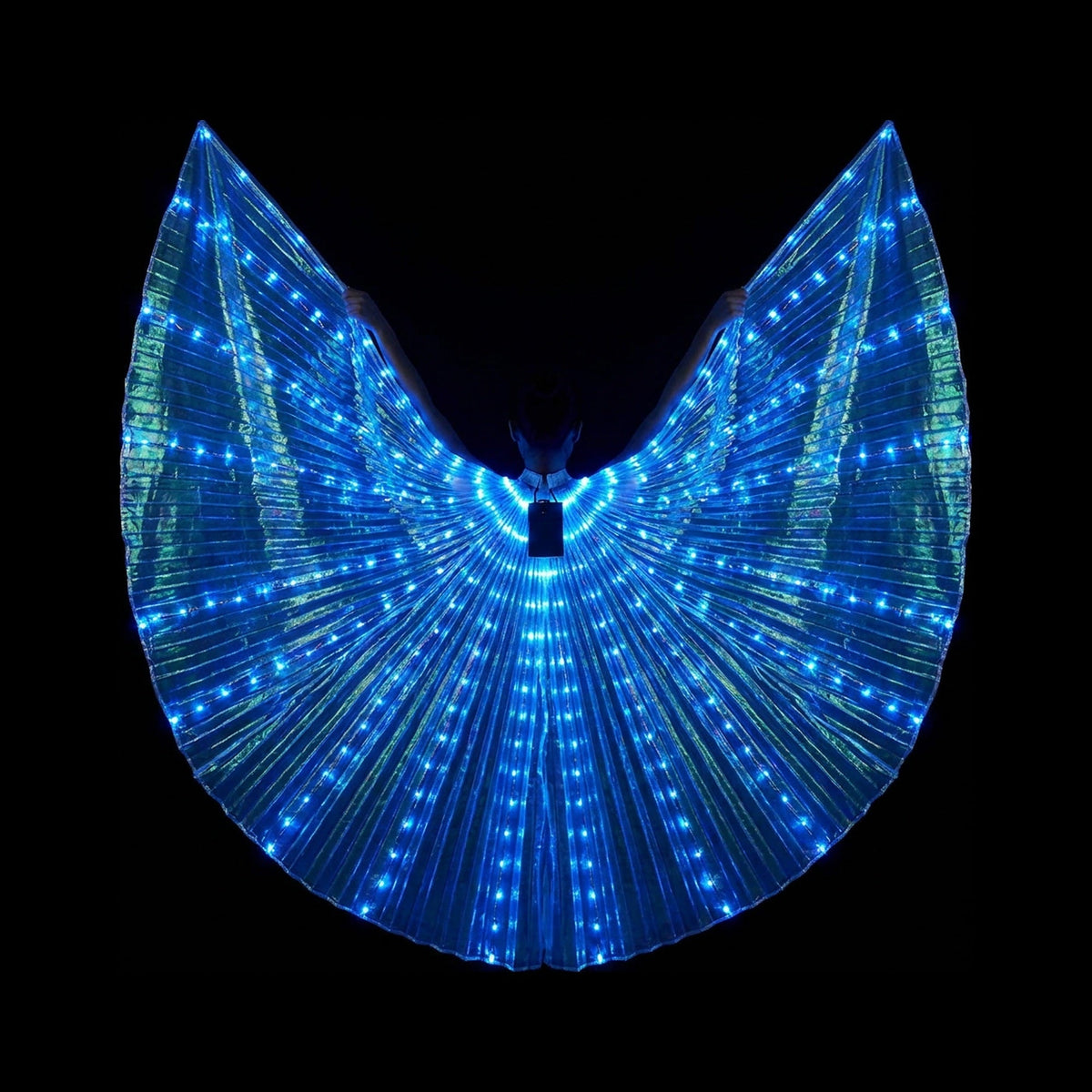 LED Isis Wings - Light-Up Costume Butterfly Wings with Telescopic Rods, 7 Colors, Adult & Child Sizes