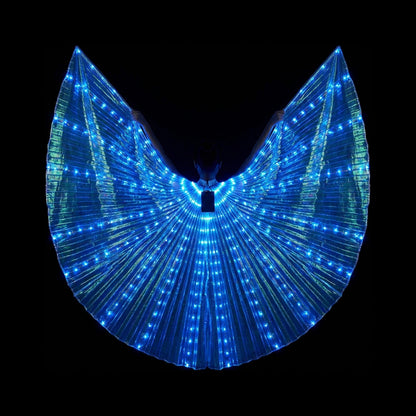 LED Isis Wings - Light-Up Costume Butterfly Wings with Telescopic Rods, 7 Colors, Adult & Child Sizes