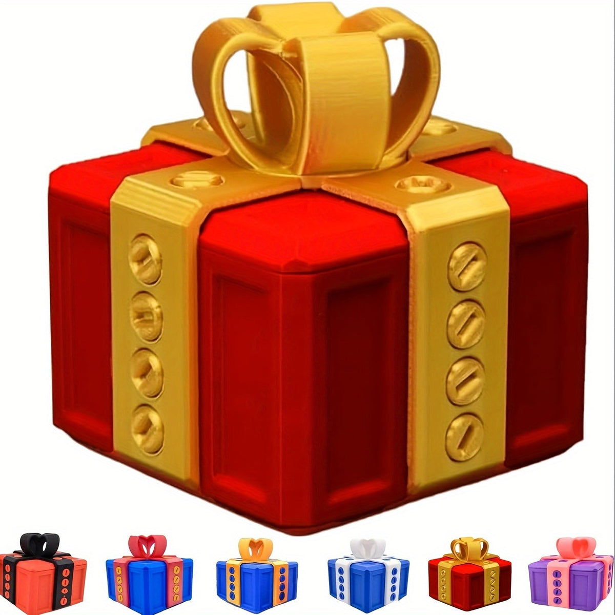 Funny Prank Screw Gift Box – 3D Printed Money Box for Cash or Card Gifts, Blue 3.15” Novelty Surprise Container