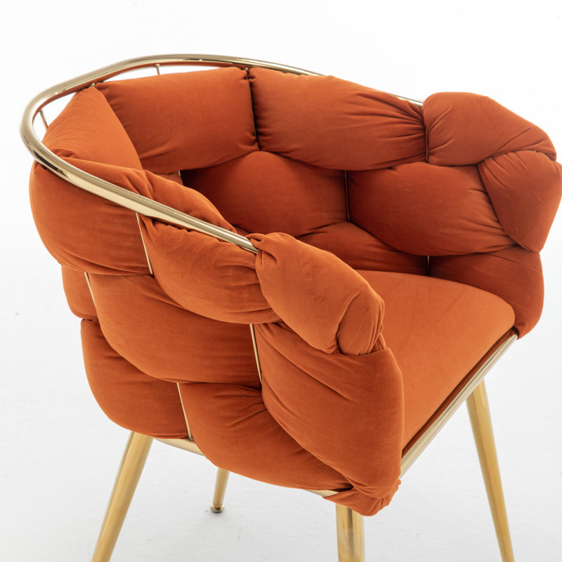 Luxury Modern Leisure Velvet Sofa Chair – Single Seater Bedroom Armchair with Soft Cushion Backrest, Perfect for Vanity or Living Room Use