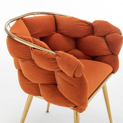 Luxury Modern Leisure Velvet Sofa Chair – Single Seater Bedroom Armchair with Soft Cushion Backrest, Perfect for Vanity or Living Room Use