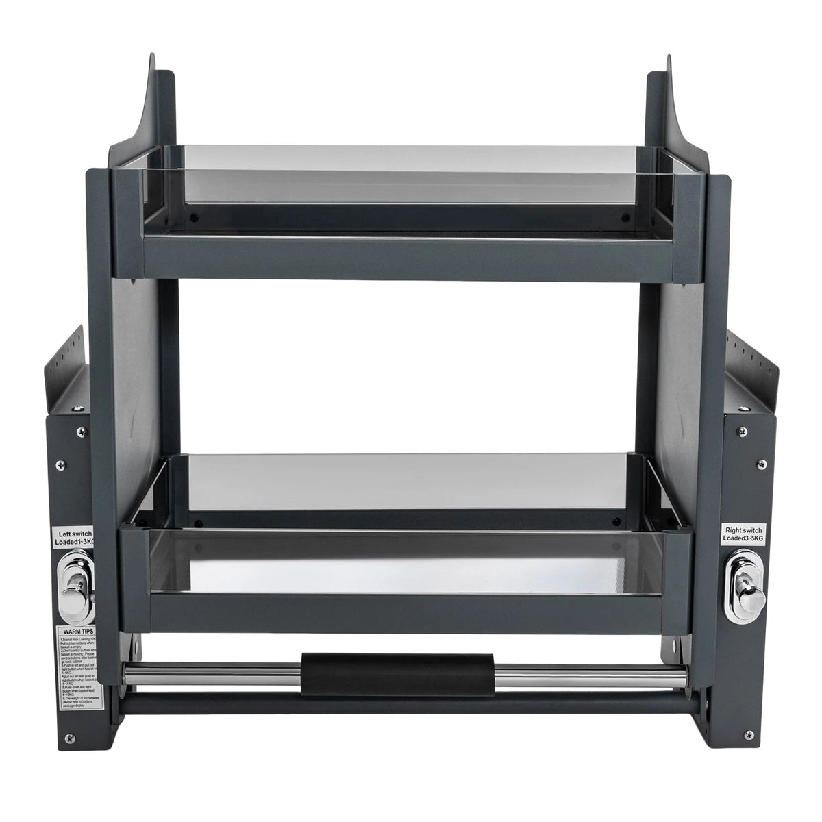 Pull-Down Cabinet Shelf – 2-Tier Lift-Down Basket for 24 in Upper Cabinets