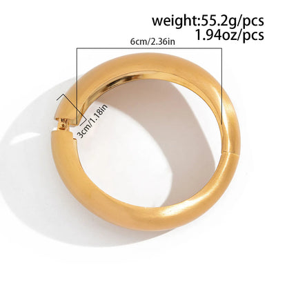 Chunky Water Drop Bangle - Bold Gold Open Cuff with Irregular Wave Design