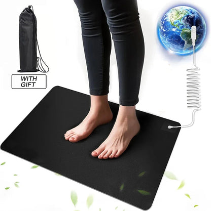 Earth Moon Grounding Energy Pad – Conductive Carbon Mat for Yoga, Static Reduction, Relaxation, and Inflammation Relief with Storage Bag