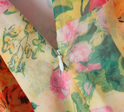 Bohemian Floral Suspender Mini Dress – Sexy Sleeveless Holiday Beach Dress for Women in Multicolor Summer Print
