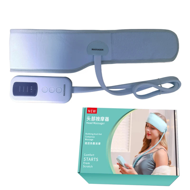 Electric Head Massager with Airbag Pressure – Full Scalp Relaxation, 360° Heat Therapy and Health Care Massage for Deep Stress Relief