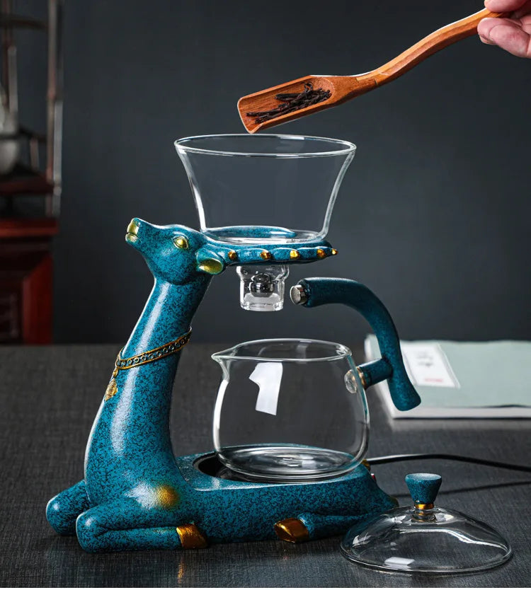 Automatic Glass Kung Fu Teapot - Premium High-End Tea Brewing Pot for Tea Enthusiasts with Elegant Pouring and Modern Design