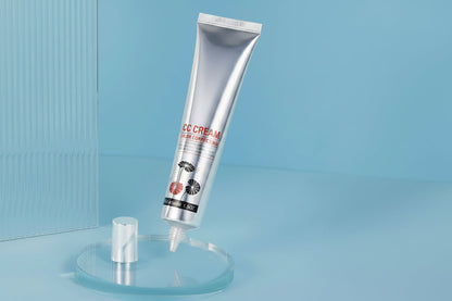 Color Correcting CC Cream with Centella - Lightweight Foundation with Whitening, BB Cream Coverage & Skin Repair in One