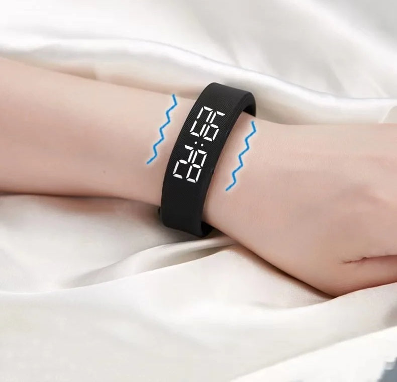 Smart Fitness Bracelet for Men & Women – Vibration Alarm, Step Counter, Stylish Sports Watch for Students and Active Lifestyles
