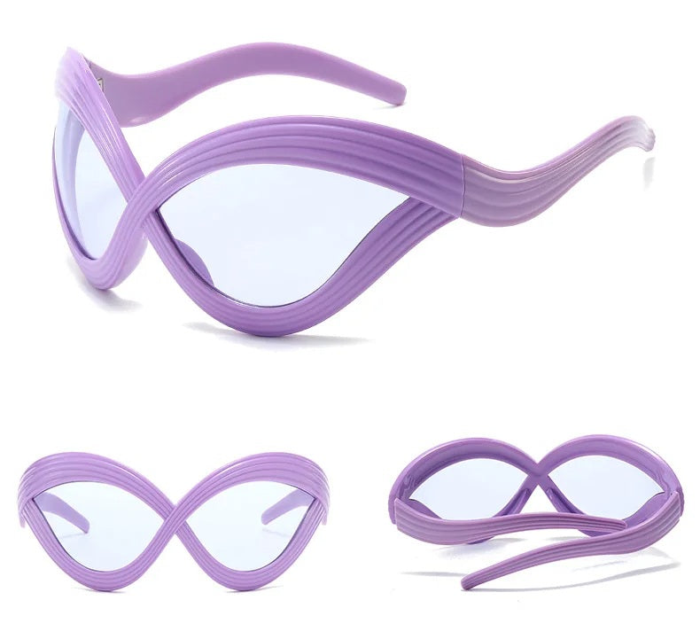 Oversized Cat Eye Futuristic Sunglasses – UV400 Y2K Punk-Style 2000s Party Glasses for Bold Summer Fashion and Cool Statement Looks