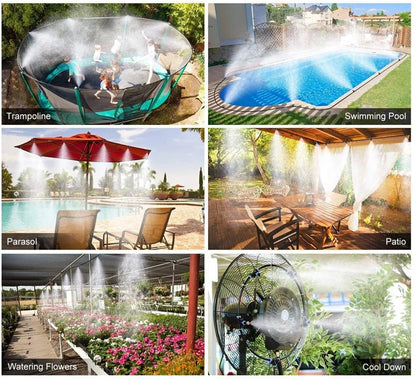 DIY Greenhouse Misting System - Outdoor Cooling Spray Kit with Brass Nozzles for Garden, Humidification & Disinfection