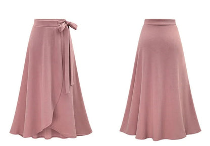 Winter Warm Irregular A-Line Skirt - Cozy Medium-Long Elastic Waist Skirt for Feminine, Slim Fit Street Fashion Appeal