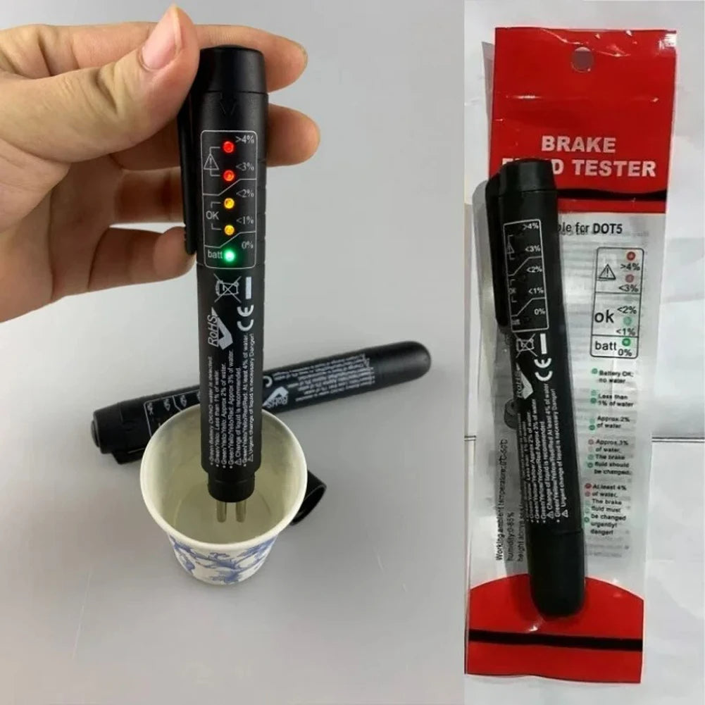 Automotive Brake Fluid Tester Pen – LED Indicator Tool for Accurate Car Brake Oil Diagnostics, Maintenance, and Safety Monitoring