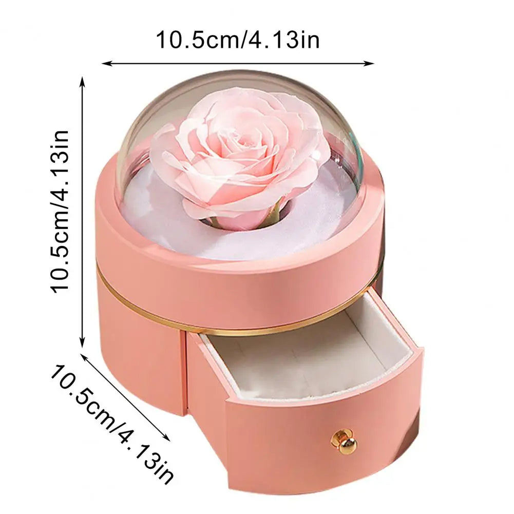 Preserved Flower Ring Box – Elegant Velvet Jewelry Gift Box for Engagements, Proposals, Weddings & Romantic Valentine’s Surprises